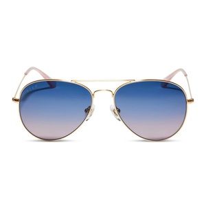 Diff Eyewear Cruz - Brushed Gold + Lavender Rose Gradient Polarized